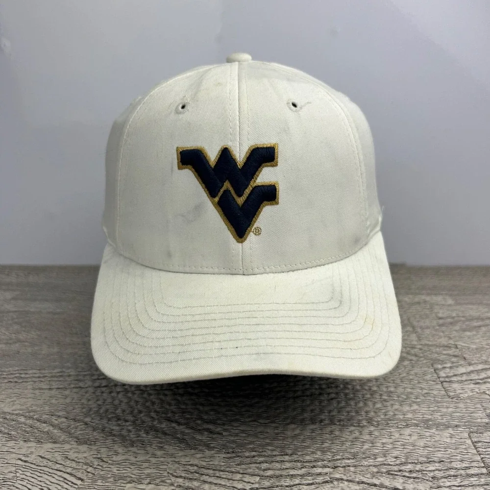 Vintage West Virginia Hat Cap Snap Back Adjustable White Mountaineer University